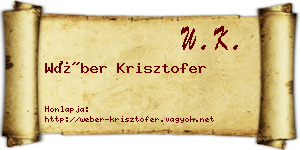 Wéber Krisztofer névjegykártya